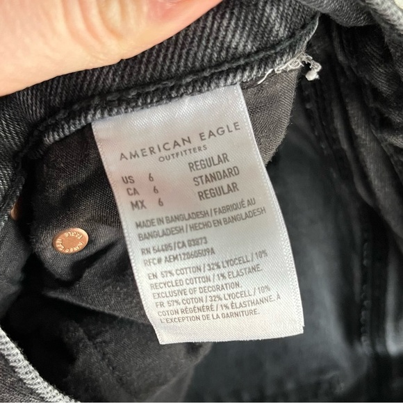American Eagle Jeans Women's 6 '90s Skinny Distressed Gray Black - Picture 7 of 8